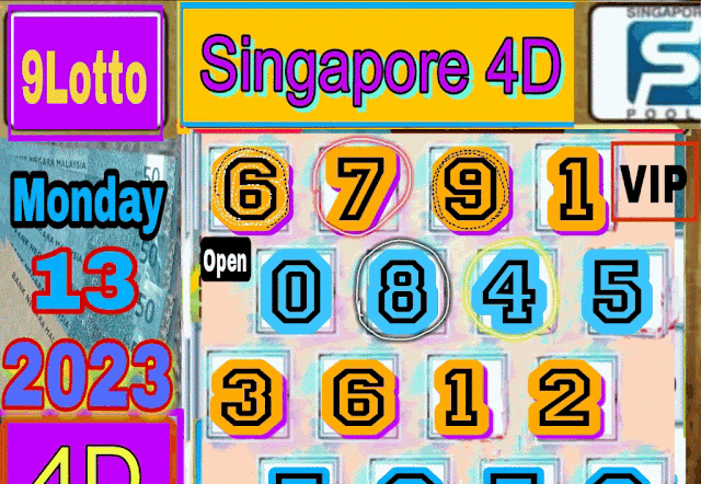 Singapore 4D &amp; Nine Lotto 4d Bim The latest Chart for Monday 