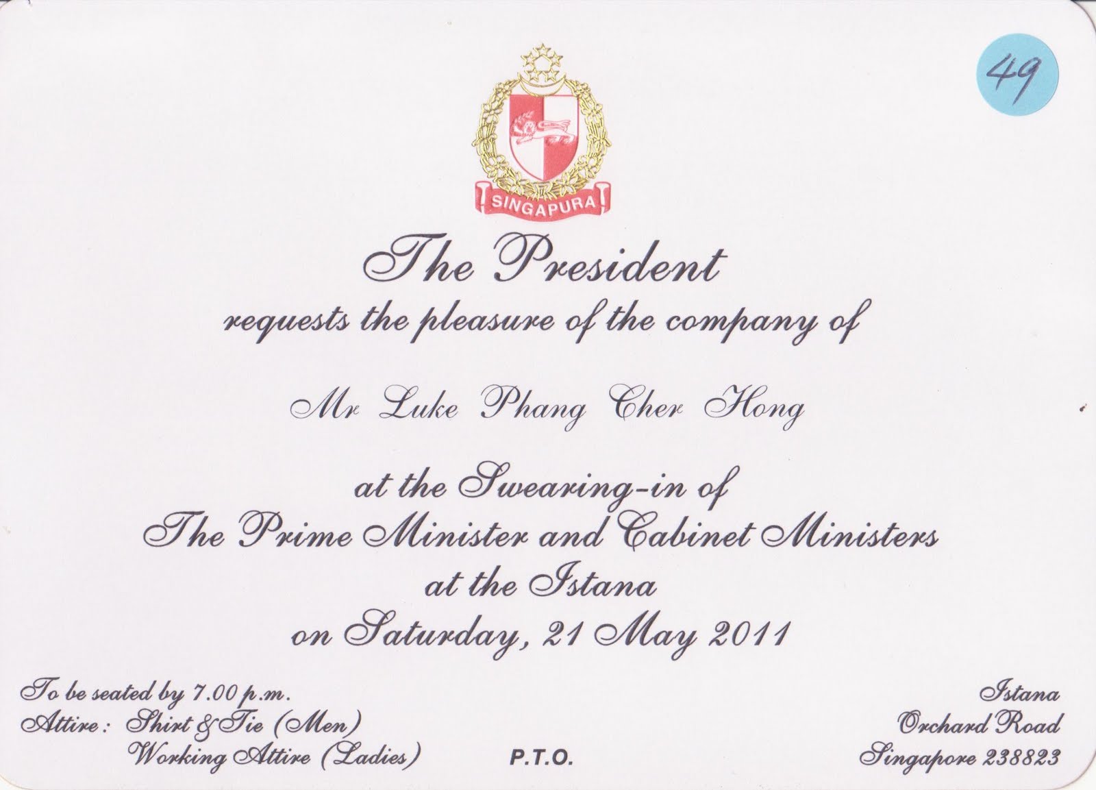 Singapore Cabinet Swearing-In Ceremony