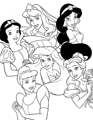 Coletanea desenhos para colorir princesas disney