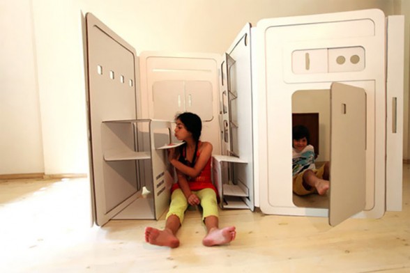 unique cardboard folding playhouse simple design