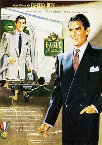 1950's men's suit image with gregory peck