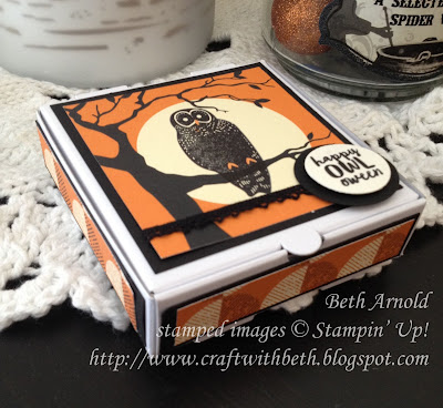 Craft with Beth: Happy Halloween Owloween Pizza Treat Box Treat Holder Spooky Cat stampin up