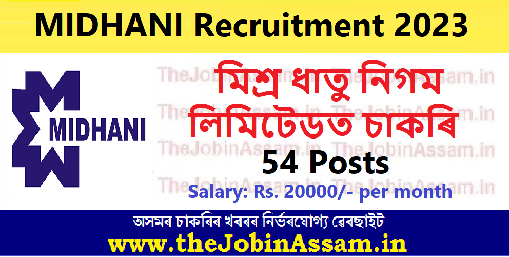 MIDHANI Recruitment 2023 - 54 JOT & SOT Vacancy