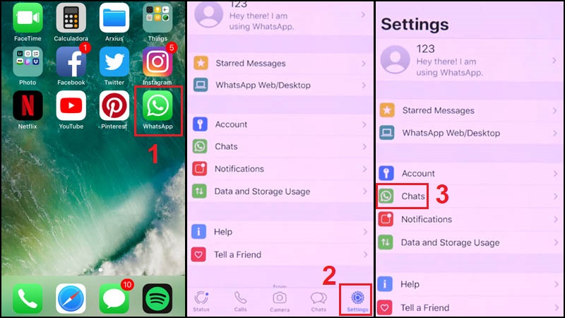 Vào biểu tượng WhatsApp để mở
