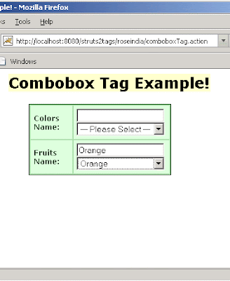struts2 combobox