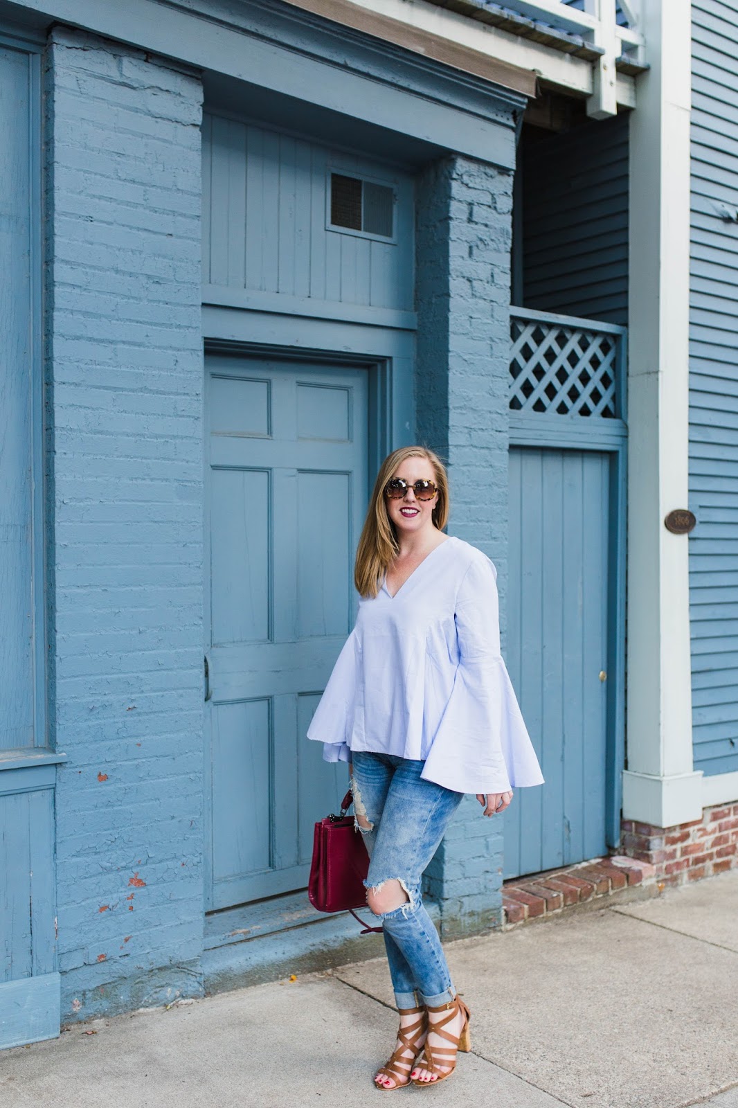 charlestown fashion blogger, lcs studios, boston style blogger, on the blog, bell sleeve top, shopbop bell sleeve