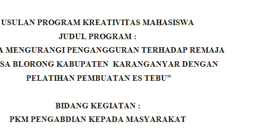 Lilis Suryani: Contoh PKMM Yang Didanai Tahun 2014