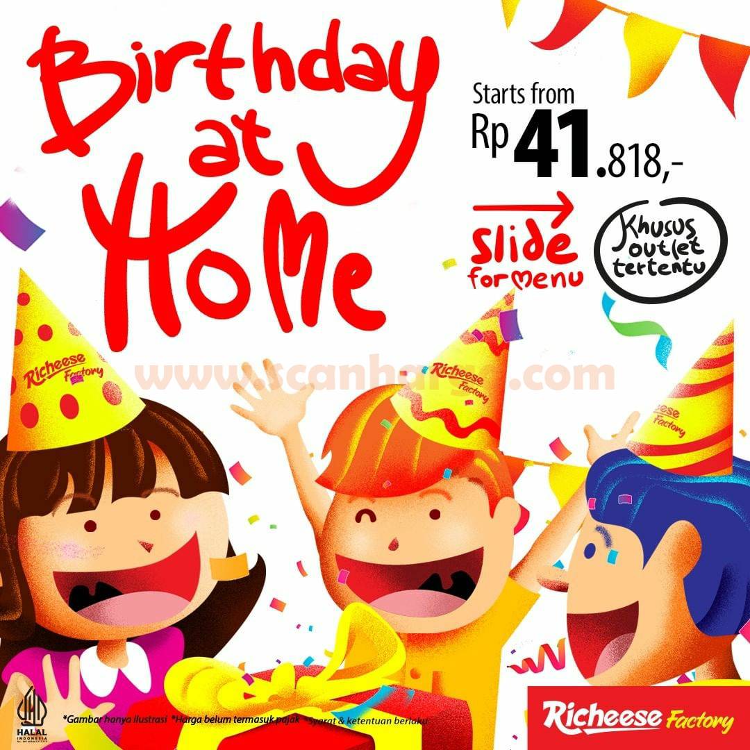 Promo RICHEESE FACTORY Paket Birthday at Home – Harga mulai Rp. 41.818