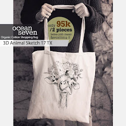 OceanSeven_Shopping Bag_Tas Belanja__Nature & Animal_3D Animal Sketch 17 TX