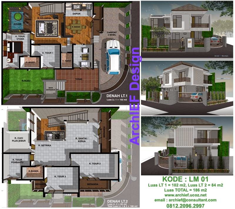  Denah  Rumah  Minimalis Luas  Tanah  100m  model tangga lantai 