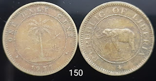  Liberia One Half Cent @ 150