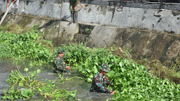 Antisipasi Banjir, Kodim 1402/Polman Gelar Aksi Bersih  Lingkungan 