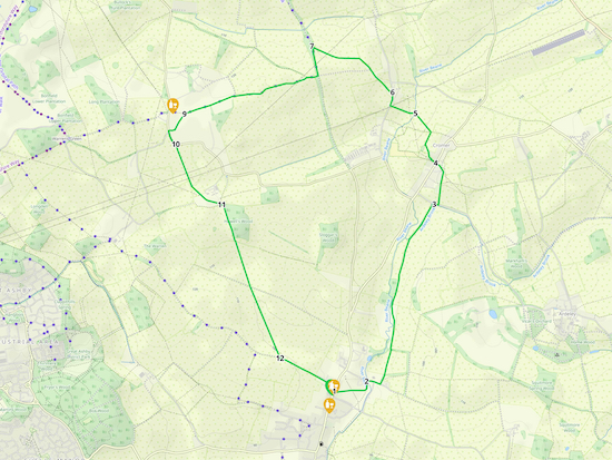 Map for Walk 195: Walkern North Loop