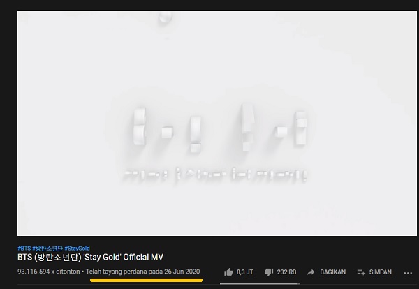 MV Stay Gold dirilis 26 Juni 2020