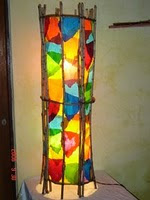 luminaria artesanal colorida