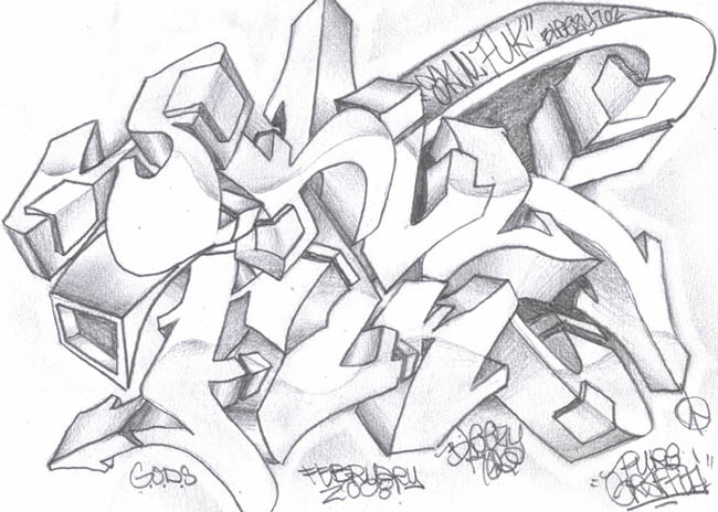 create graffiti sketches