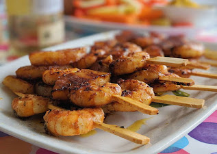 Satay de gambas