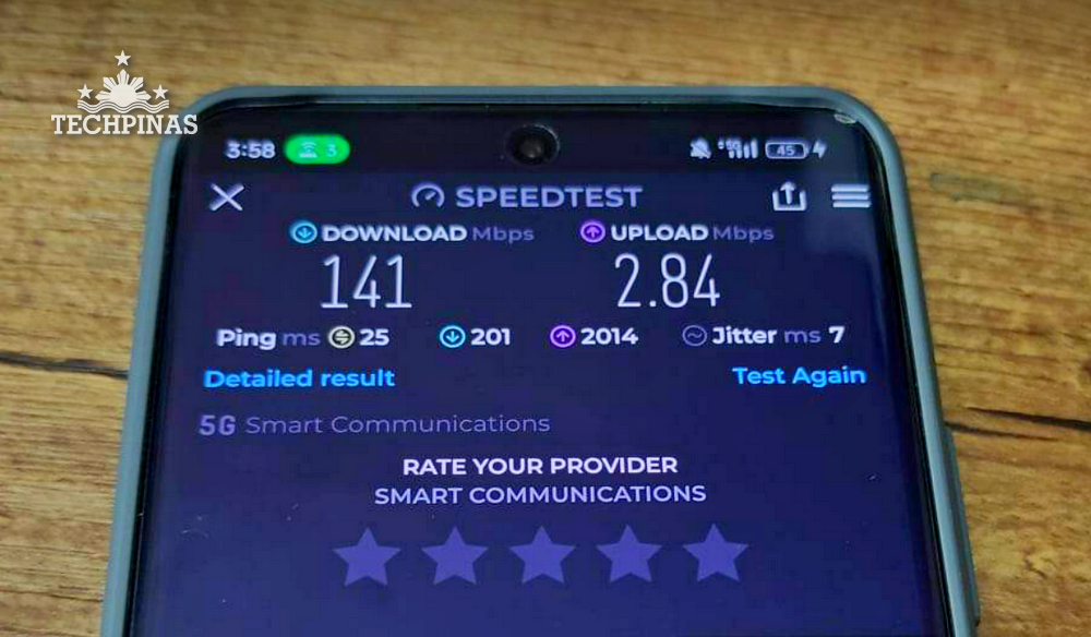 Smart Unli 5G Data 599 SpeedTest Result