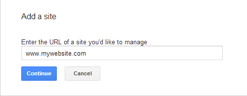 add a site - Google webmaster tools