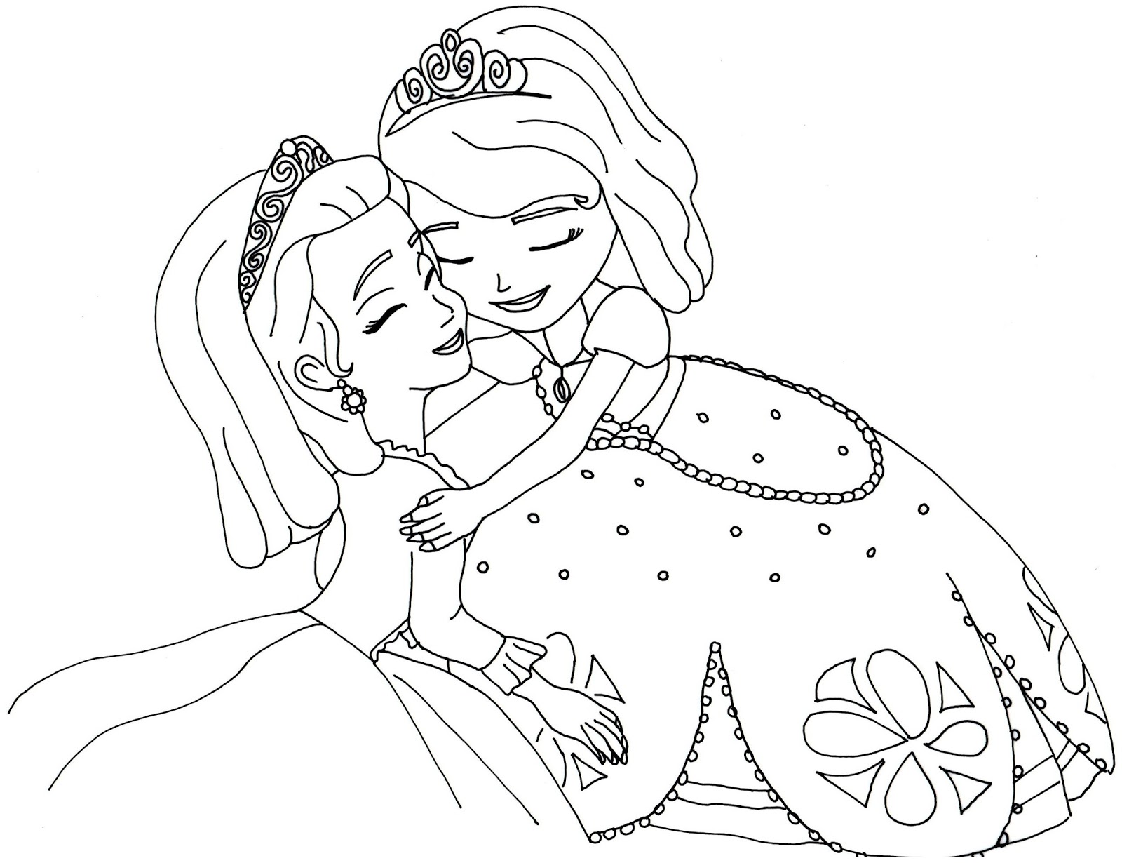 Sofia The First Coloring Pages Sofia And Amber Hugged Coloring Wallpapers Download Free Images Wallpaper [coloring365.blogspot.com]
