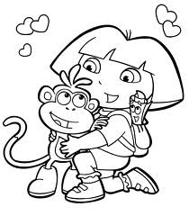 dora coloring pages, cartoon coloring pages 