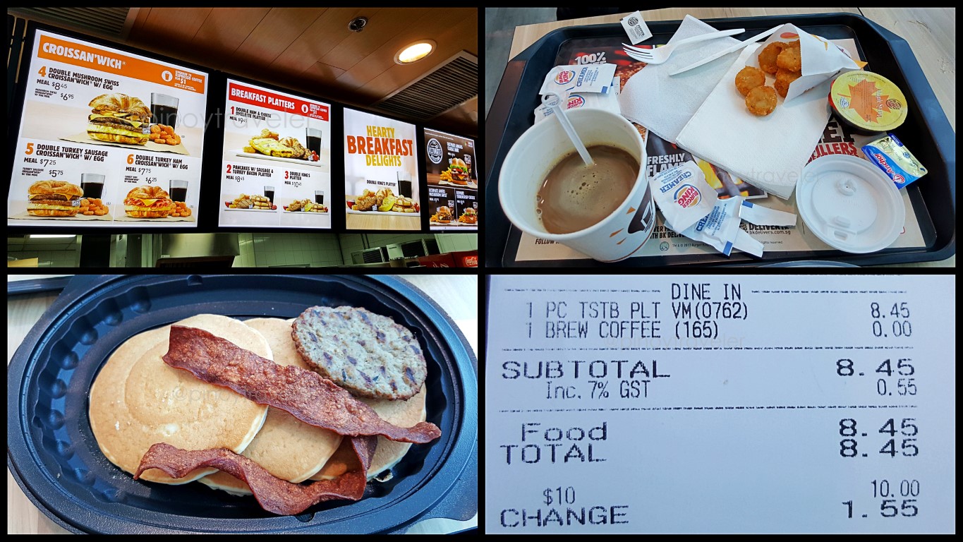 Burger King Breakfast at Changi Airport Terminal 1