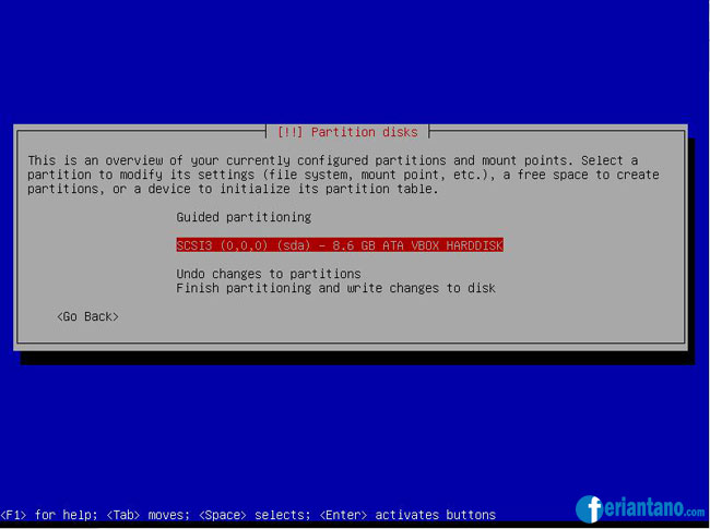 Cara Install Debian 6 Squeeze Berbasis Text CLI Lengkap Dengan Gambar - Feriantano.com