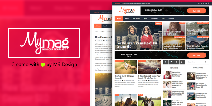My Mag - Professional Magazine Blogger Template - Responsive Blogger Template
