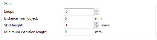 Настройки юбки Slic3r