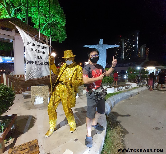 Golden Gilded Man In Melaka Pose