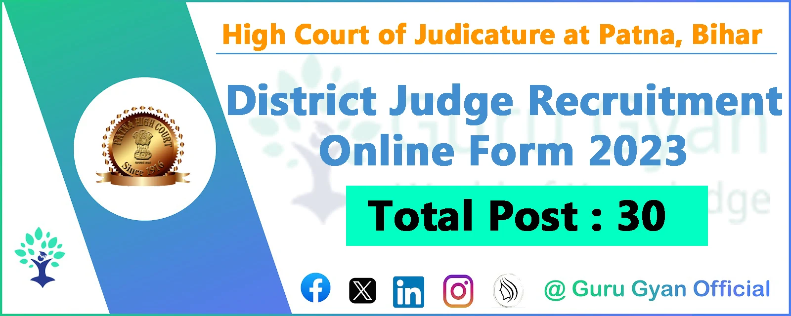 Patna High Court District Judge Online Form 2023