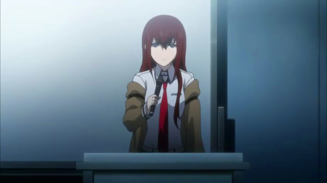 Kurisu during her introductory speech