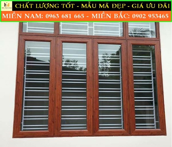 cửa nhôm xingfa màu gỗ