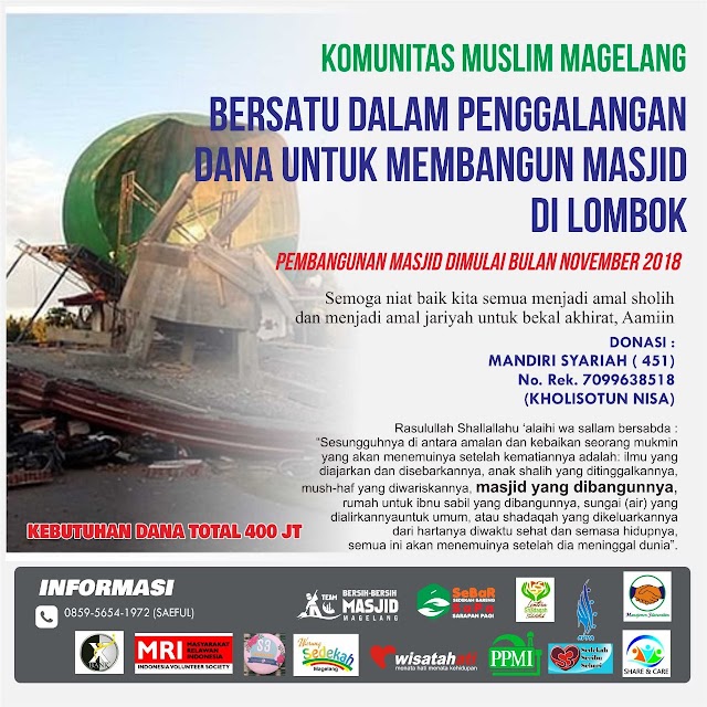 Bersatu dalam penggalangan dana untuk membangun Masjid di Lombok