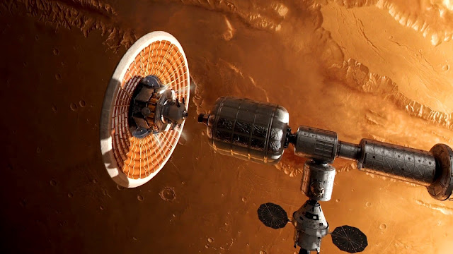 Journey to Space image - spaceship Mars orbit