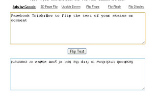 flipped text for facebook