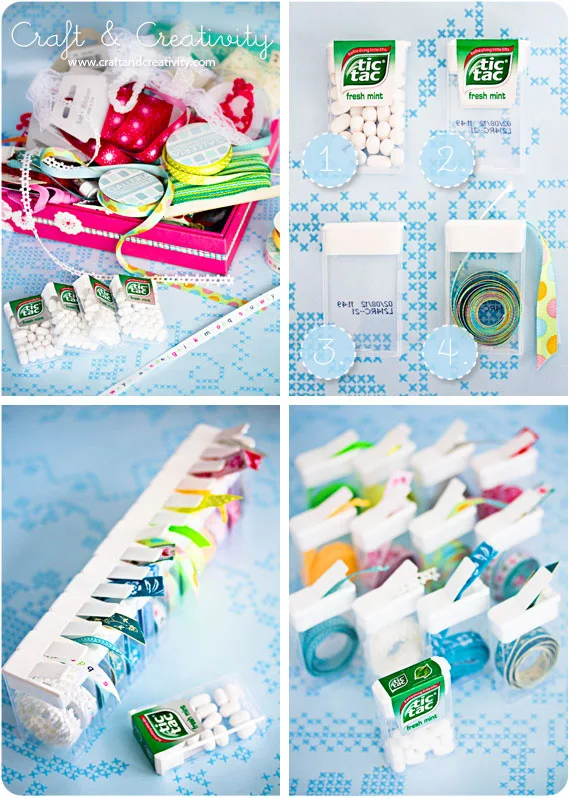 Tic tac containers for small ribbon storage