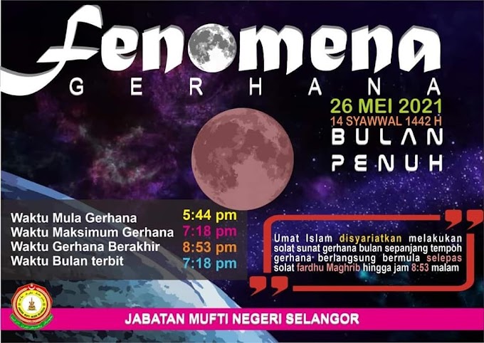 Fenomena Gerhana Bulan Penuh Bakal Berlaku 26 Mei 2021