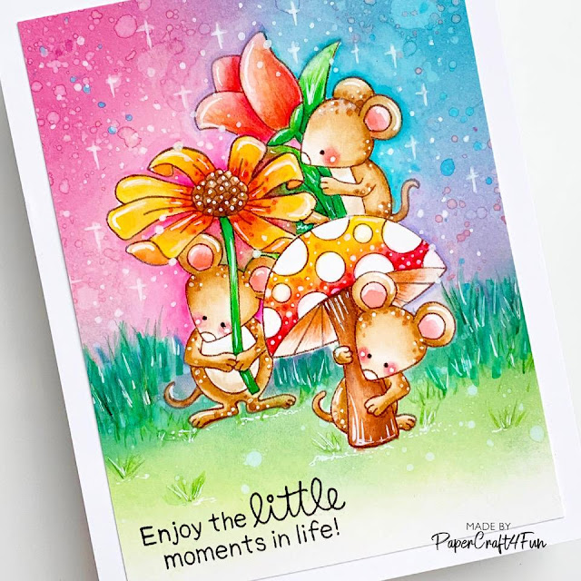 Mouse Card by March Guest Designer Jane Trivedi | Garden Mice Stamp Set by Newton's Nook Designs #newtonsnook