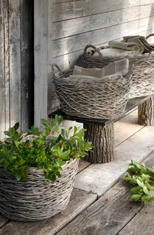 Athezza natural gray woven baskets as seen on linenandlavender.net
