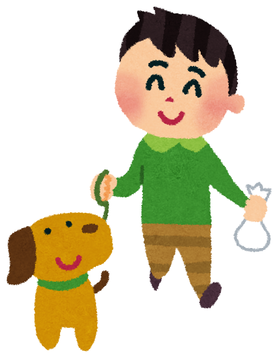 犬の散歩のイラスト 男性 かわいいフリー素材集 いらすとや