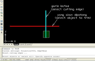 Gambar command trim dan select object