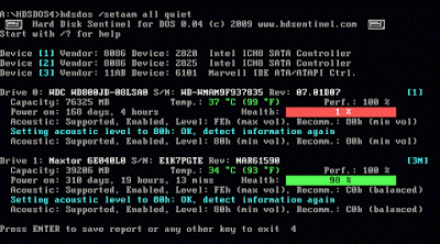 Harddisk Sentinel for DOS v1.00.5 Bootable CD Terbaru Gratis 