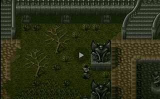 16 Bit Knight in like horror style of castle area with nice dark grass showing up here