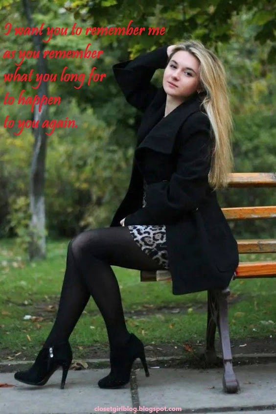 Sweet woman sitting in the park in black tights