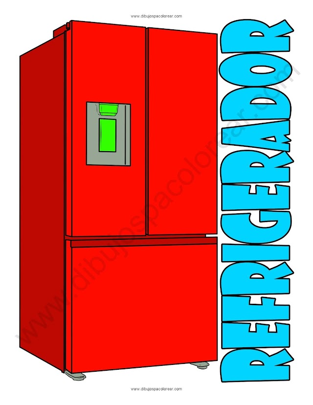 Refrigerador dibujo a color y para colorear