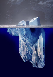 Iceberg part submerged in the sea