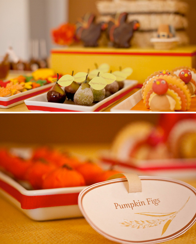 thanksgiving dessert table by amy atlas with pears