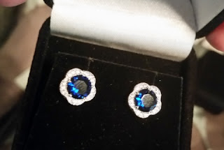 zirconia and blue zirconia earrings