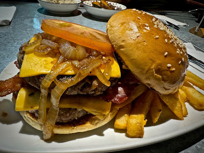 iSteaks, double bacon cheeseburger